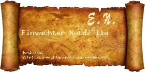 Einvachter Natália névjegykártya
