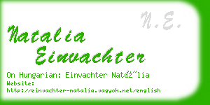 natalia einvachter business card